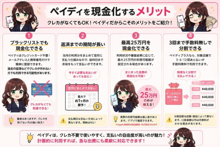ペイディを現金化するメリット