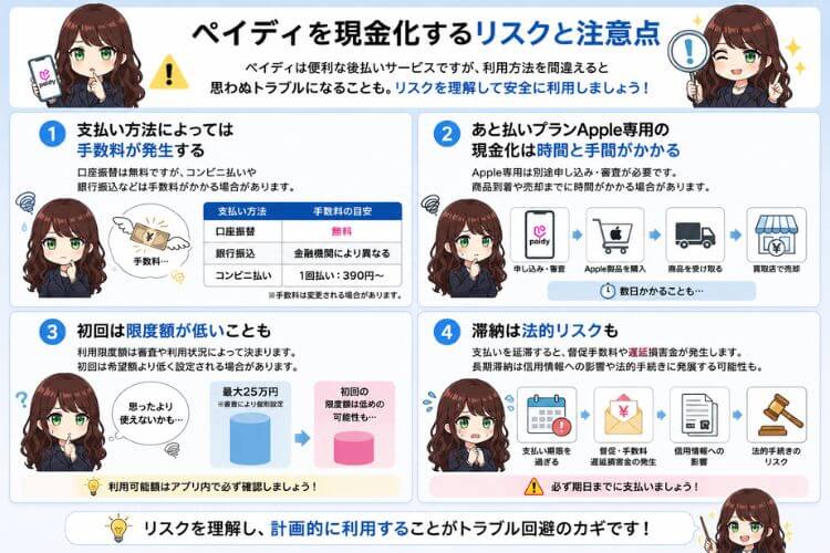 ペイディを現金化するリスク