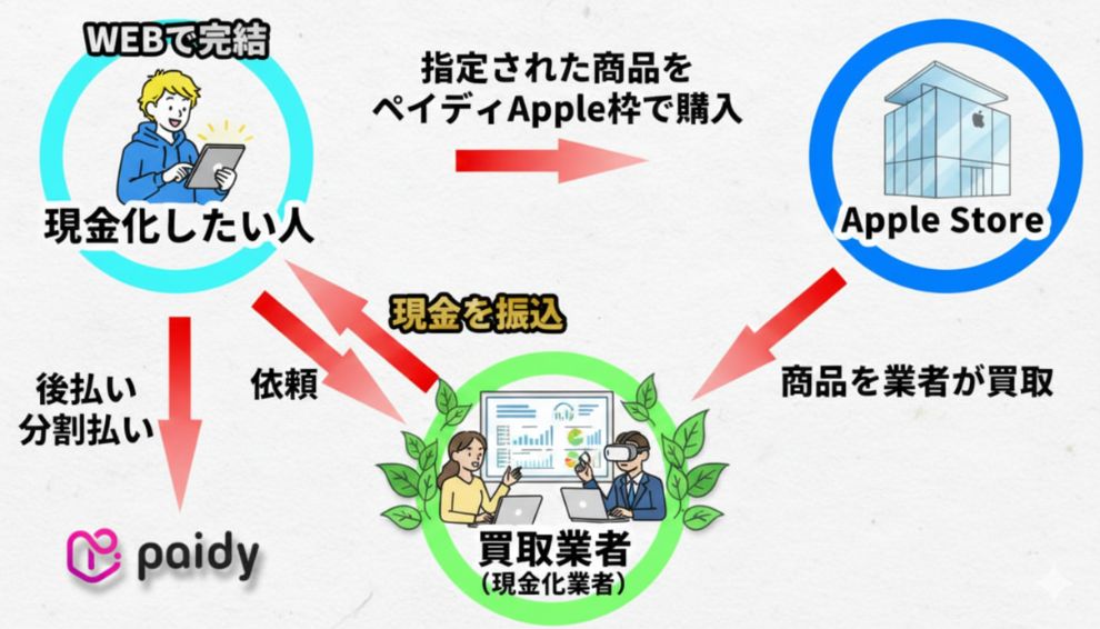 ペイディAppleの現金化を業者に依頼する手順