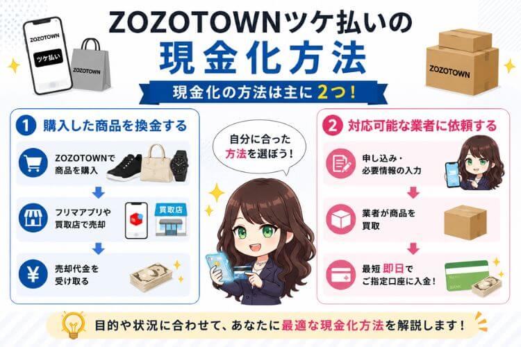 ZOZOTOWNツケ払いの現金化方法