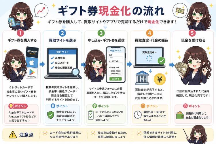 ギフト券を現金化する流れ