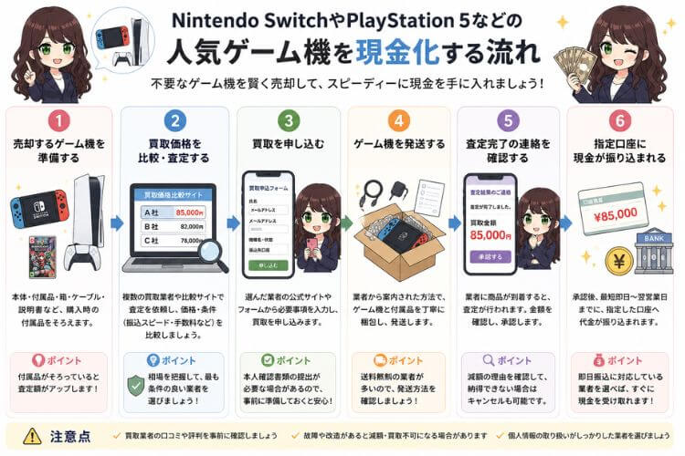 ゲーム機を現金化する流れ