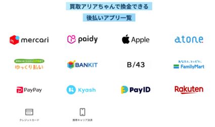 買取アリアちゃん対応の後払いアプリ