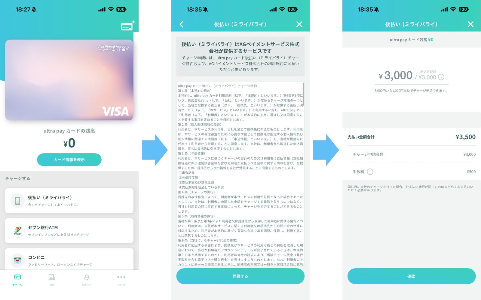 ウルトラペイ ミライバライの手順